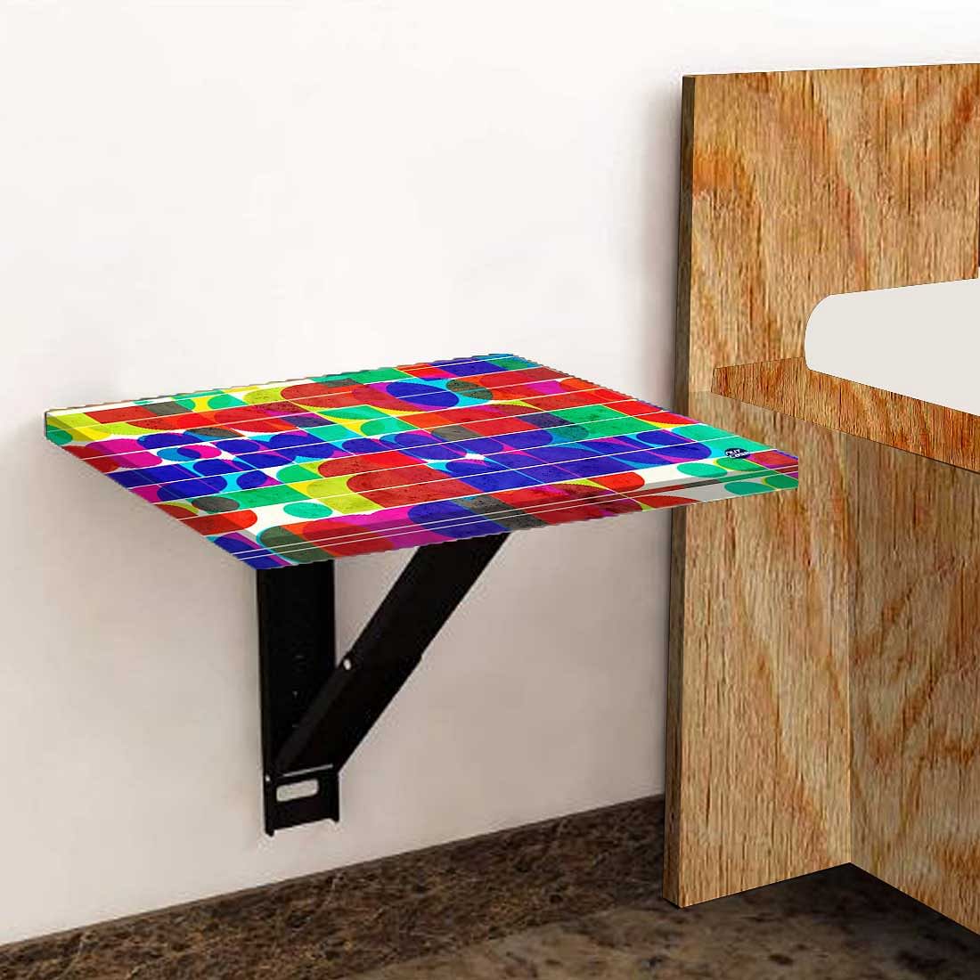 Folding Wall Mount Bedside Table - Beautiful Pattern