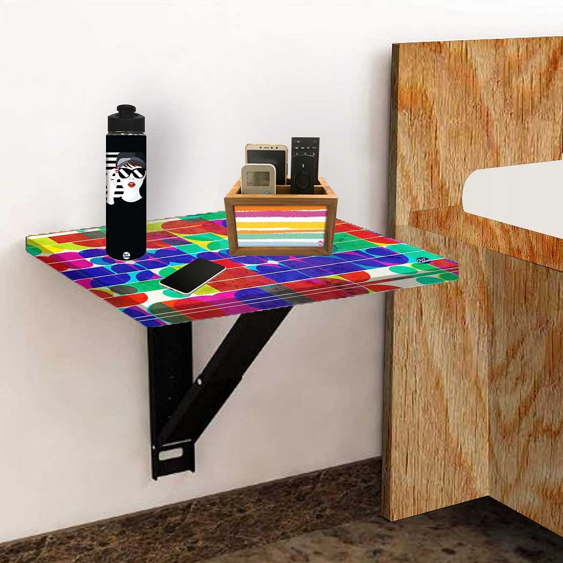Folding Wall Mount Bedside Table - Beautiful Pattern - Image 5