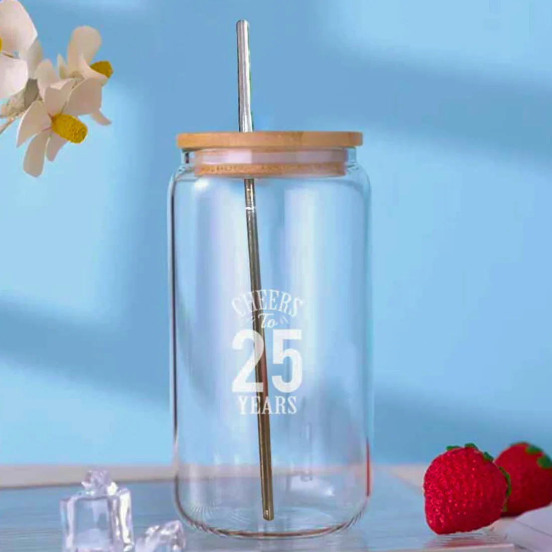 Nutcase Mason Jar with Straw and Wooden Lid - Image 3