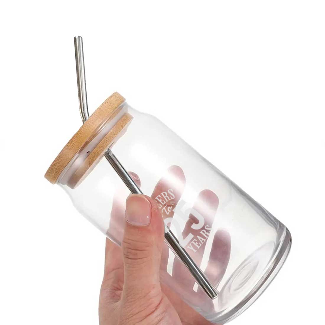 Nutcase Mason Jar with Straw and Wooden Lid - Image 8