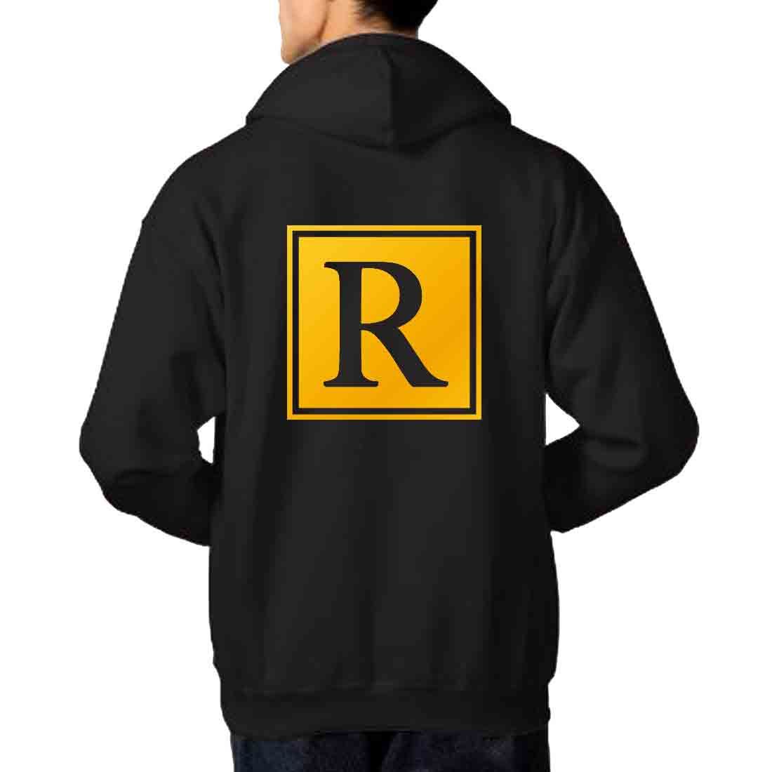 Nutcase Personalised Hoodies for Men Black Sweatshirt-Box Initial - Image 10