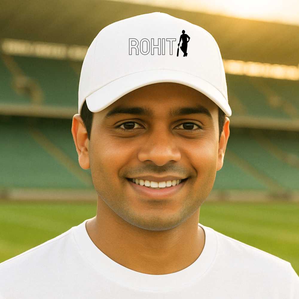 Nutcase Mens White Cap - Personalized Name on White Caps - Cricket - Image 5