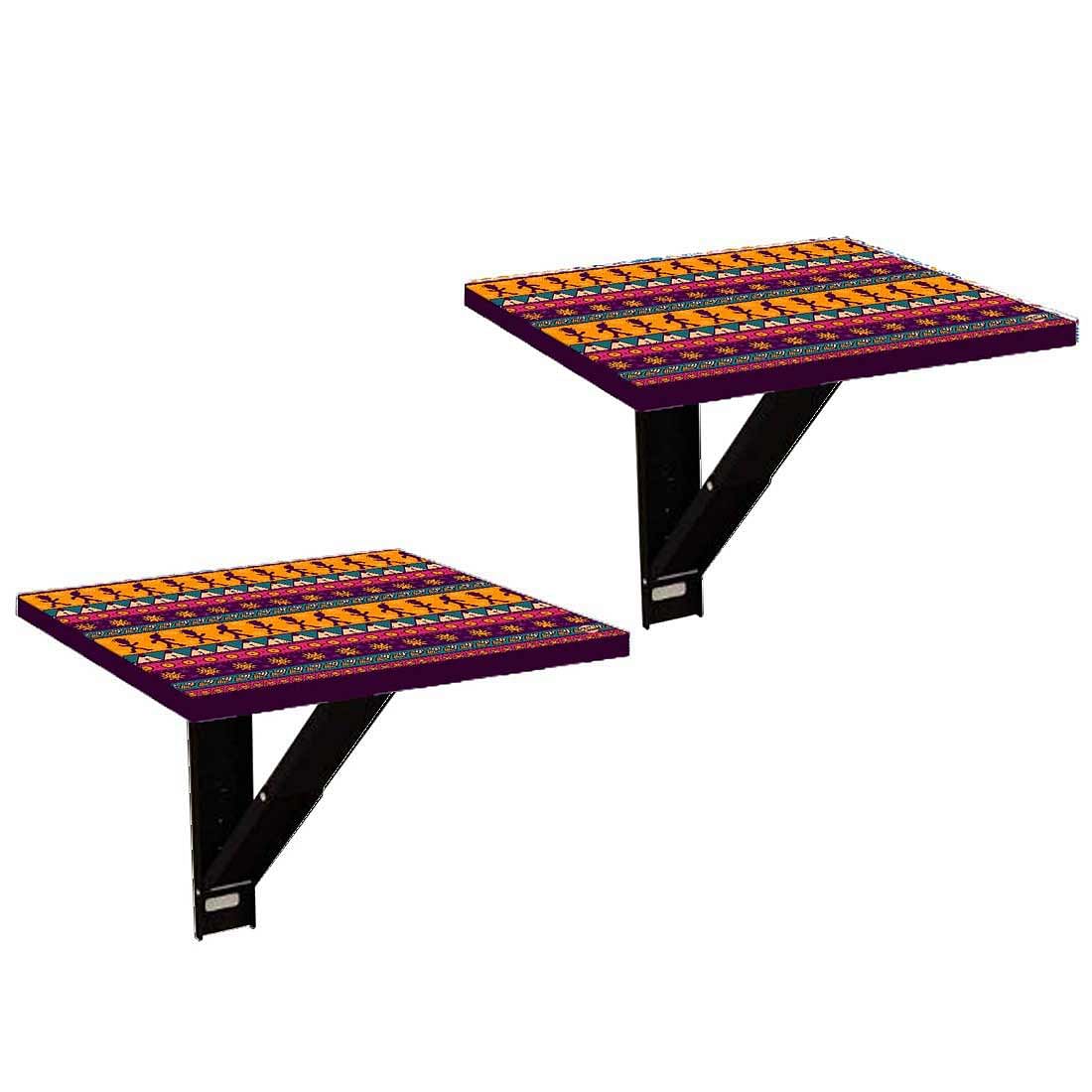 Bedside Table for Bedroom Small - Aztec Orange Brown Pattern - Image 2