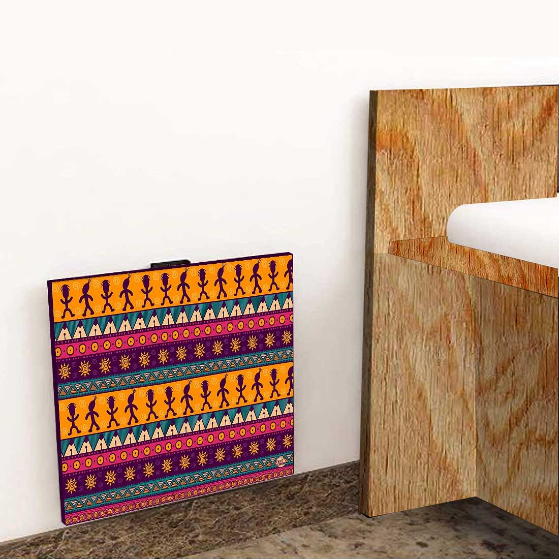 Bedside Table for Bedroom Small - Aztec Orange Brown Pattern - Image 8