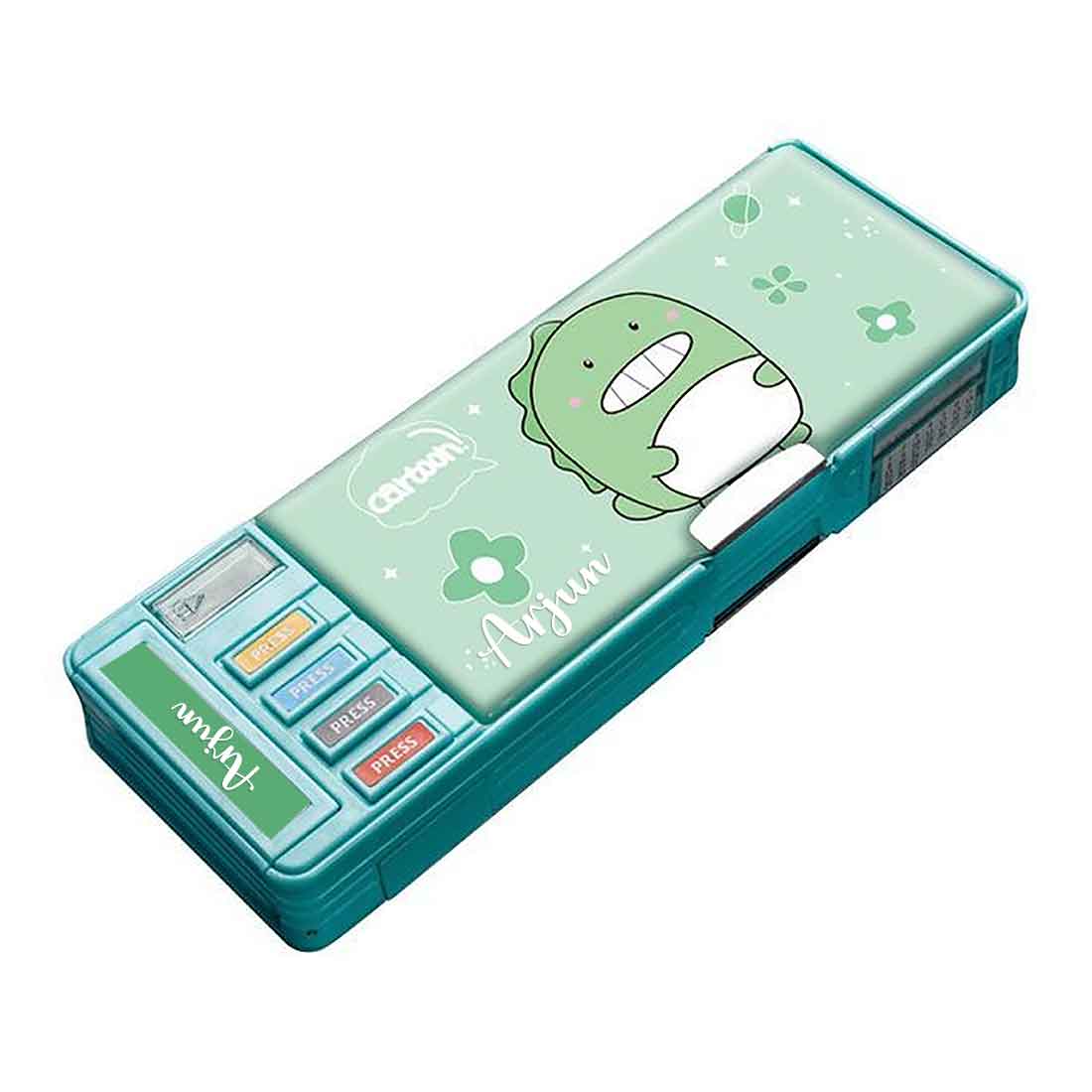 Nutcase Pencil Box with Name Switch Operated Multi-functional Compass Box for Kids with Press buttons - Image 6