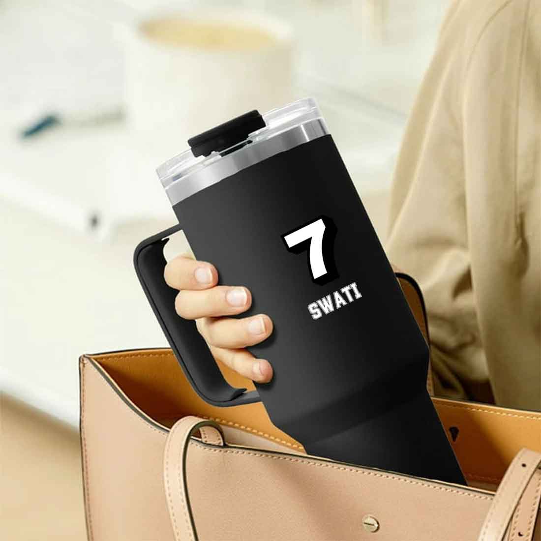 Nutcase Personalised Insulated Mug Lid-1200ml Coffee Tumbler with Straw - Image 2