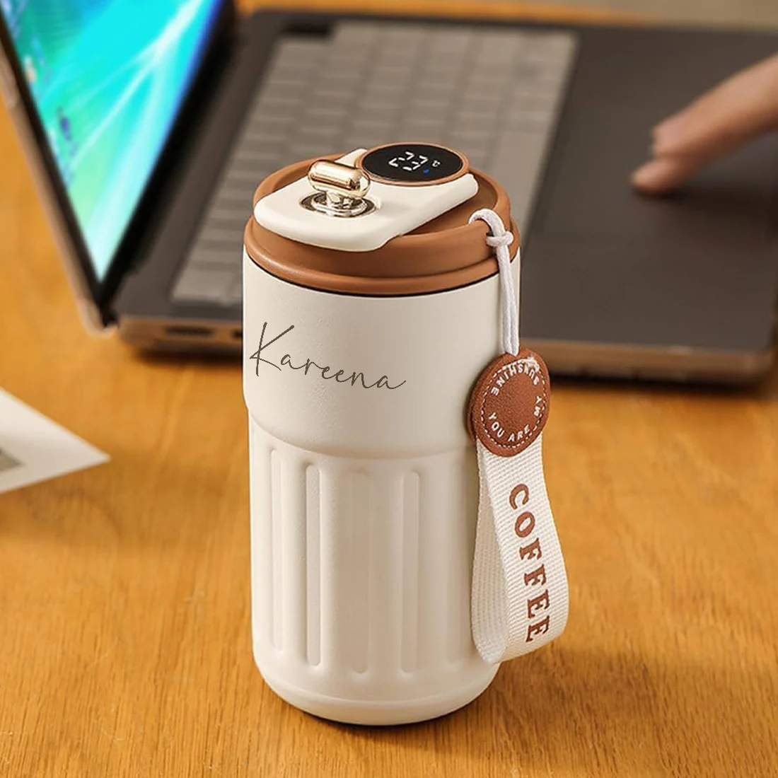 Nutcase Insulated Coffee Tumbler Made with 304 Stainless Steel Temperature Display-500ml - Image 3