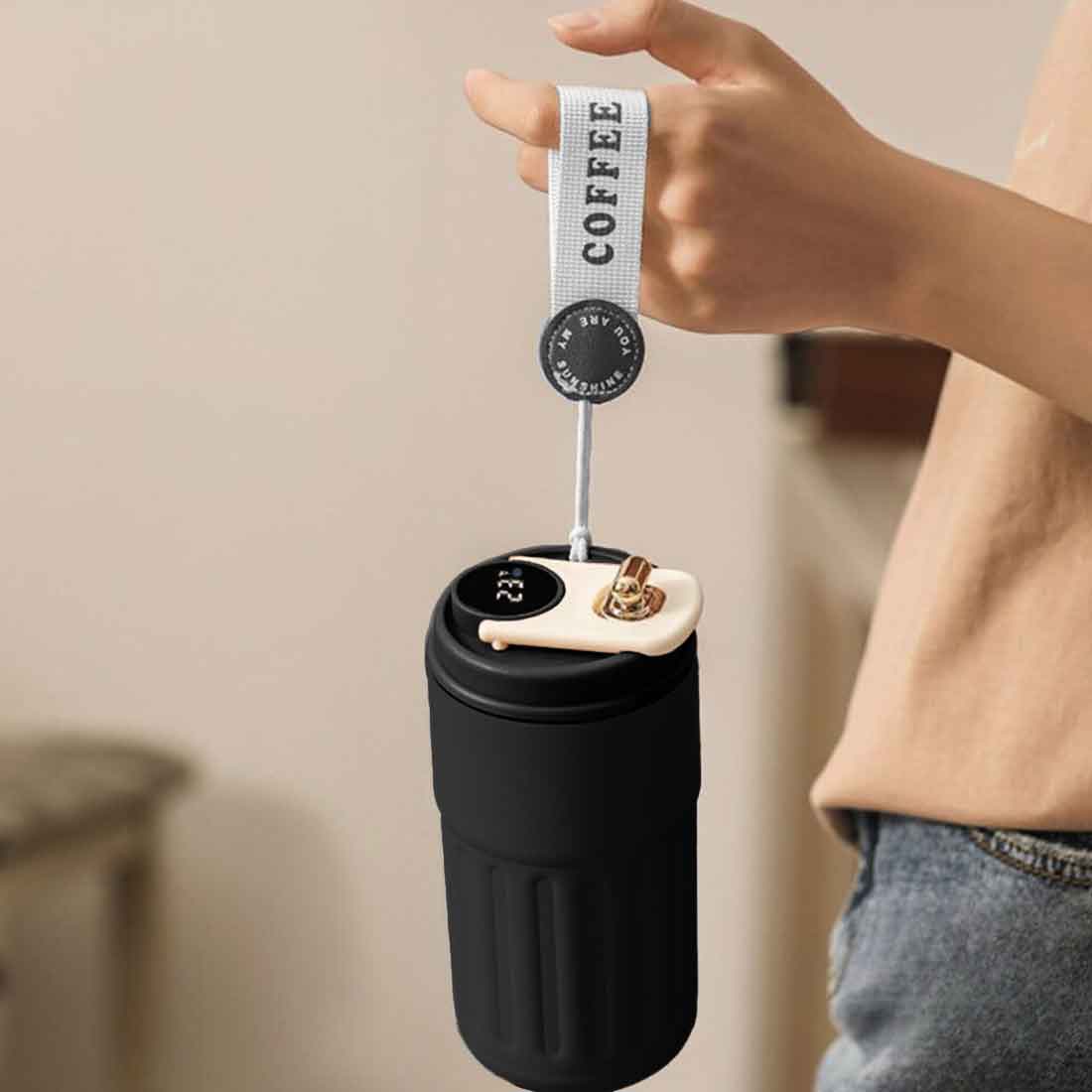 Engraved Coffee Tumbler with Temperature Display- Cute Heart - Image 8
