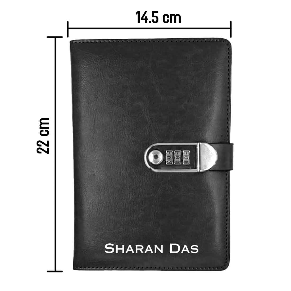 Nutcase Personalized Diary with Lock-Combination Lock Faux Leather Diary - Image 10