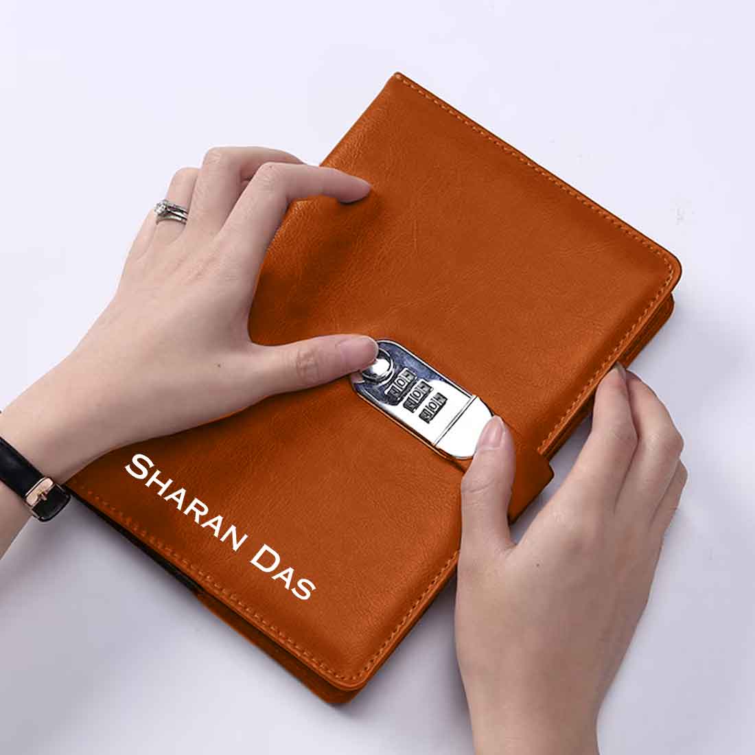 Nutcase Personalized Diary with Lock-Combination Lock Faux Leather Diary - Image 4