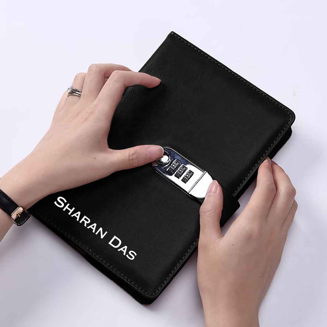 Nutcase Personalized Diary with Lock-Combination Lock Faux Leather Diary - Image 7