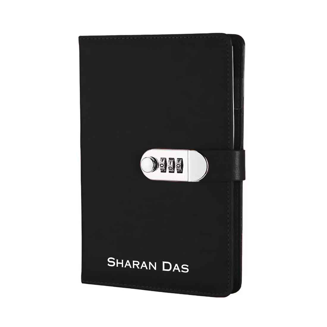 Nutcase Personalized Diary with Lock-Combination Lock Faux Leather Diary - Image 8
