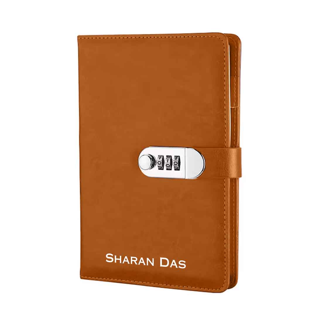 Nutcase Personalized Diary with Lock-Combination Lock Faux Leather Diary - Image 9