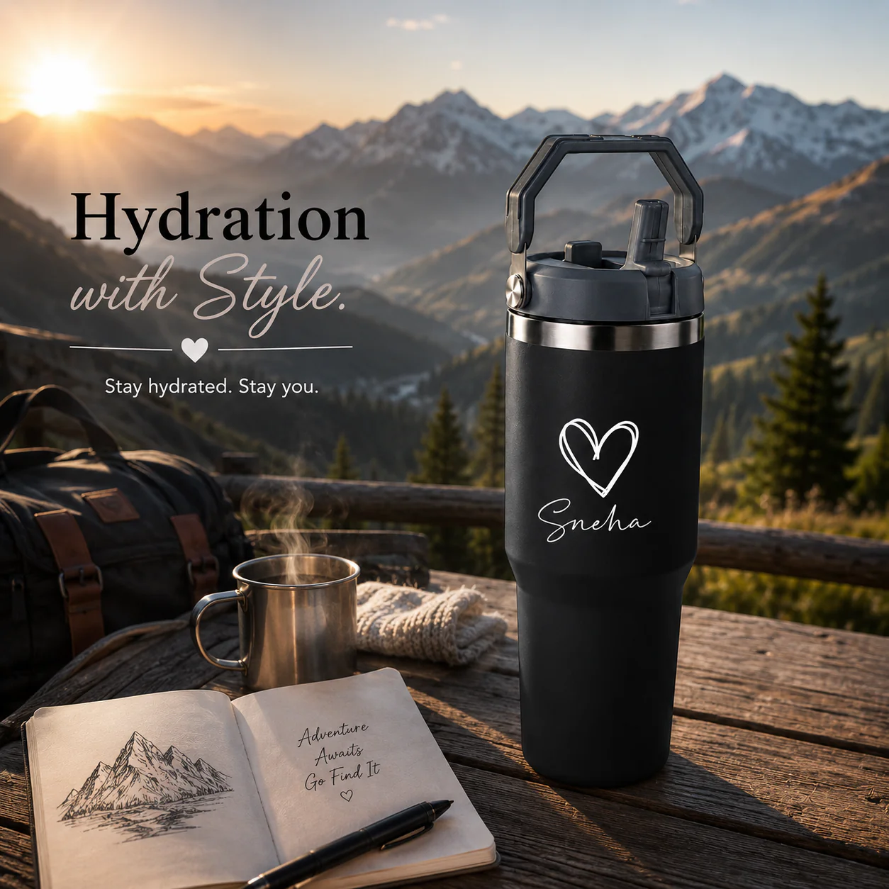 Nutcase Customized Double Insulated Water Bottles 900ml - BPA-free Vacuum Sipper Bottle - Image 5