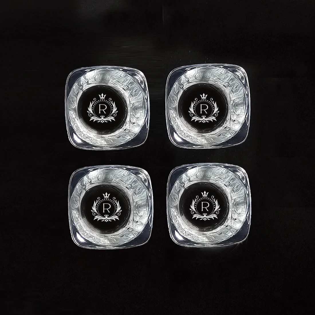 Nutcase Personalized Glass Shot Glasses Engraved with Initial - Image 3