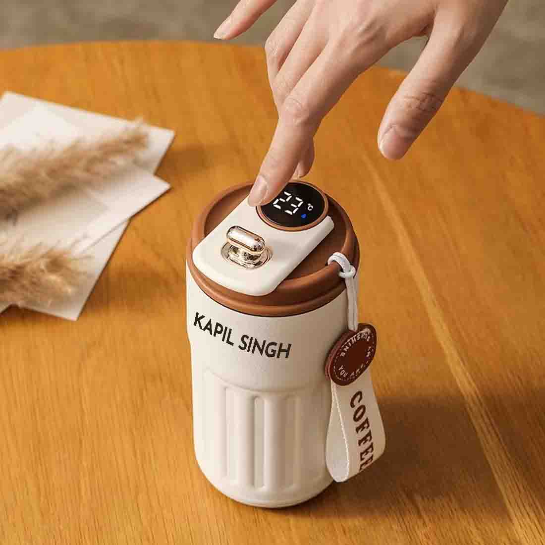 Personalized Insulated Coffee Tumbler with Temperature Display-Made with 304 Stainless Steel-500ml - Image 7