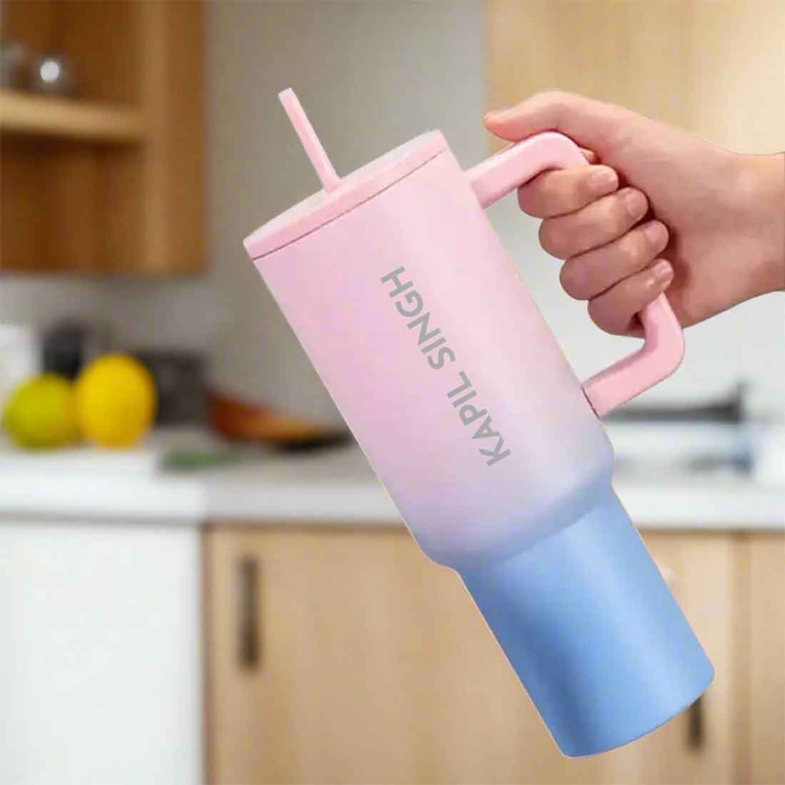 Nutcase Personalized Tumbler Lid with Straw for Water, Drinks Large Travel Cups 1200ml - Image 3