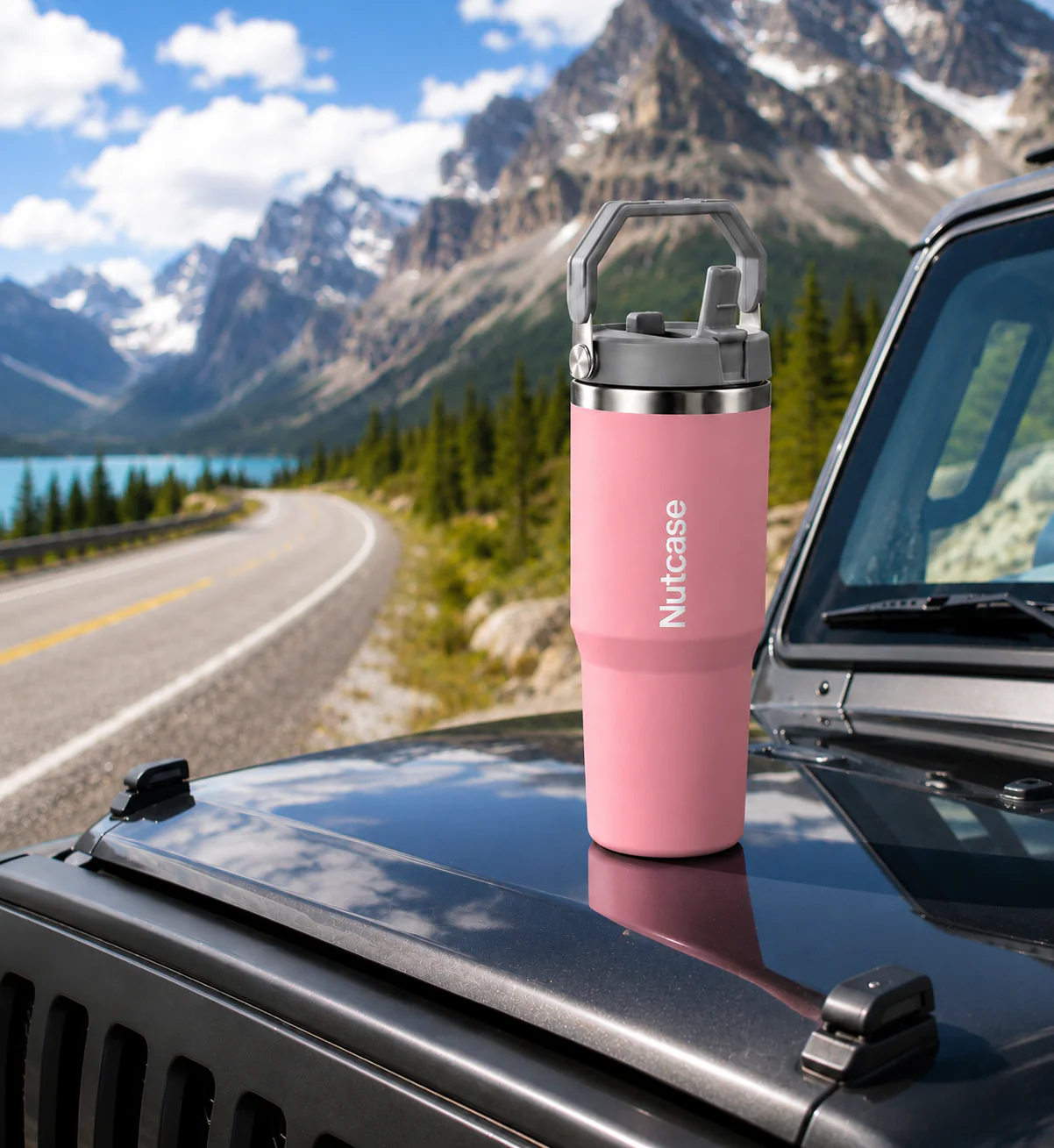 Nutcase Personalized Tumbler with Handle 900ml - Double Wall Vacuum Sipper Bottle - Image 12