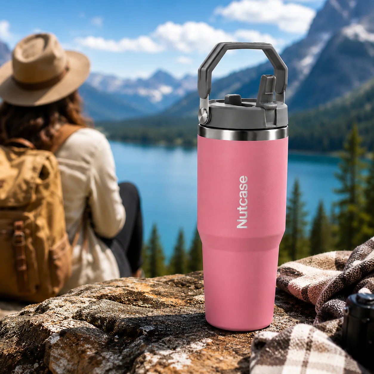 Nutcase Personalized Tumbler with Handle and Straw 900ml - Double Wall Vacuum Sipper Bottle - Image 15