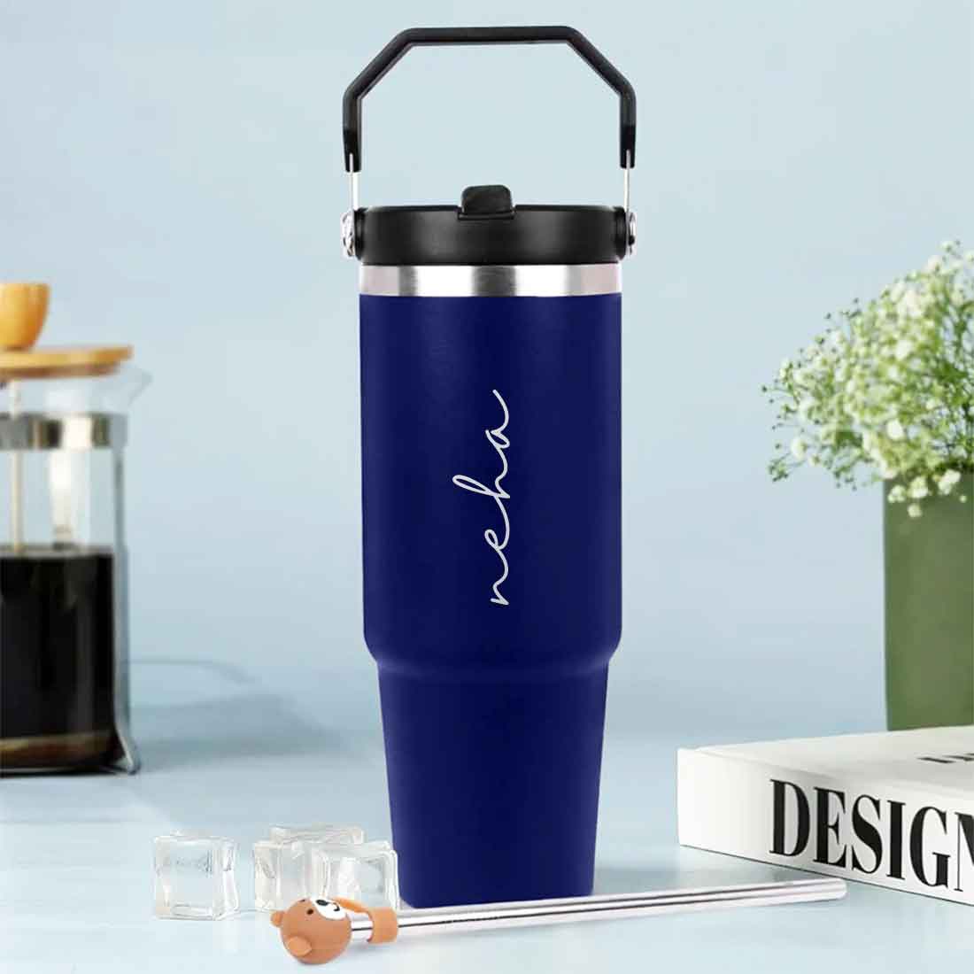 Nutcase Personalized Tumbler with Straw and Handle 900ml - Double Wall Vacuum Sipper Bottle - Image 17