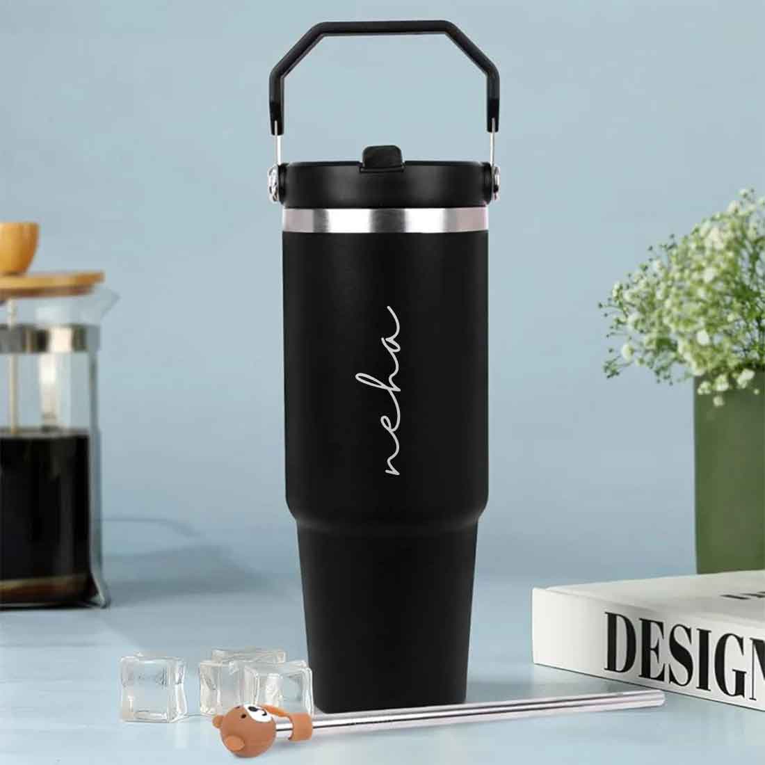 Nutcase Personalized Tumbler with Straw and Handle 900ml - Double Wall Vacuum Sipper Bottle - Image 19