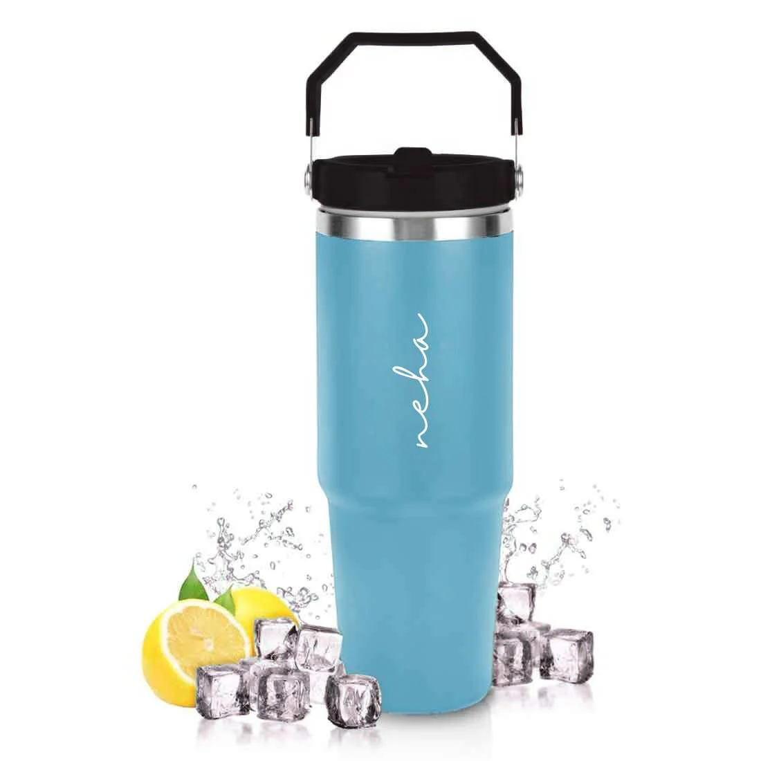 Nutcase Personalized Tumbler with Straw and Handle 900ml - Double Wall Vacuum Sipper Bottle - Image 20