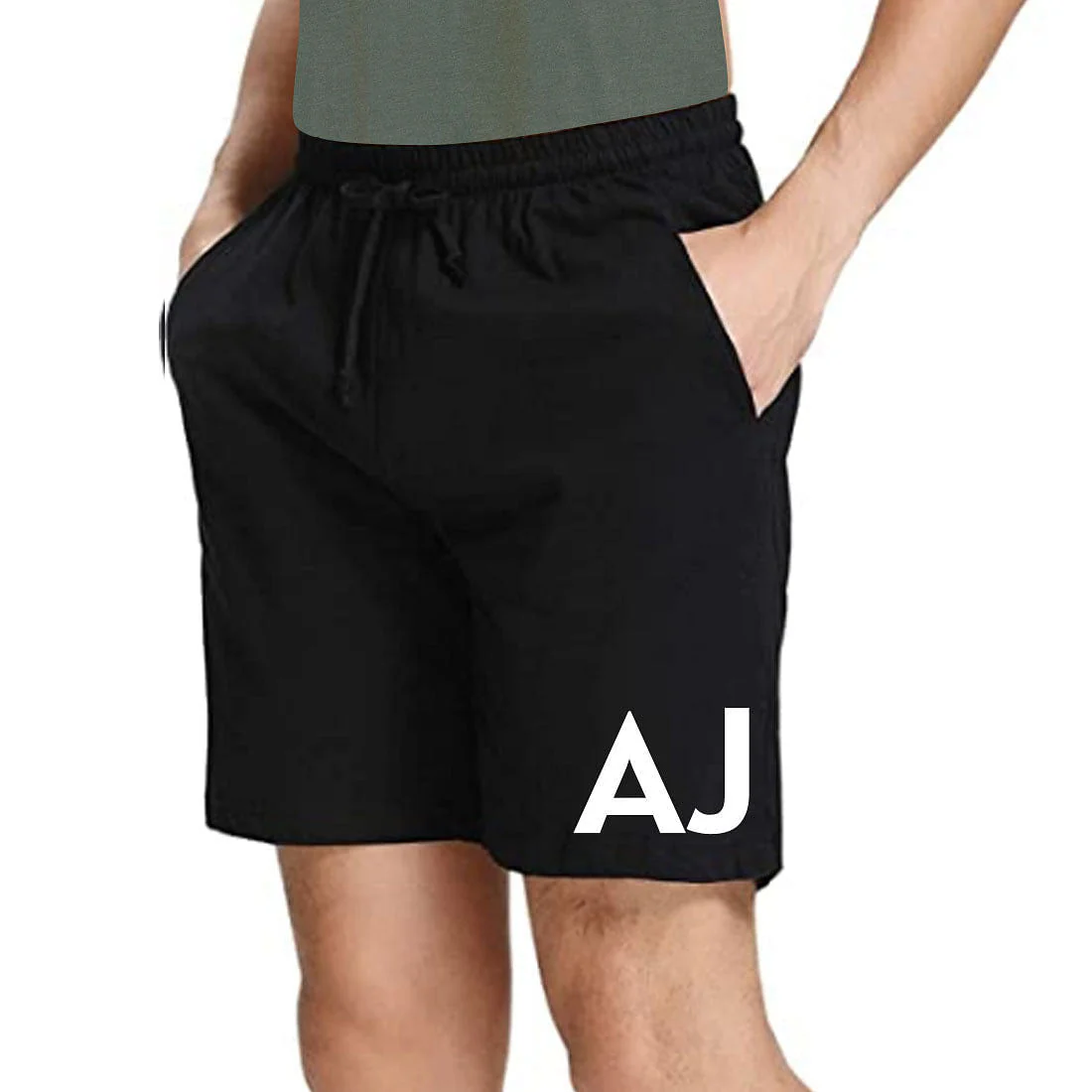 Nutcase Personalized Workout Shorts for Boy Black Initials - Image 3