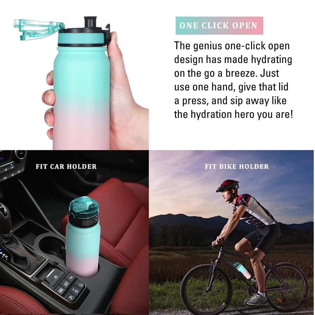 Nutcase Stainless Steel Drink Bottle Personalised with Name - 600ml Premium 304 Sipper Bottle - Image 5