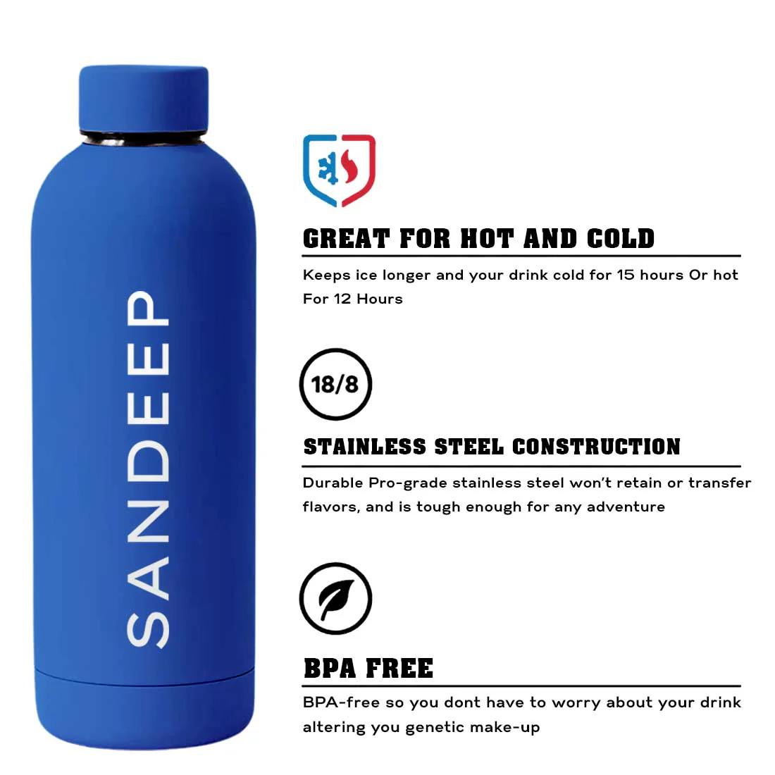 Nutcase Stainless Steel Water Bottle Double Insulated 500ml Bottles for Office Home Travel- BPA Free, Leakproof - SET OF 2 - Image 22