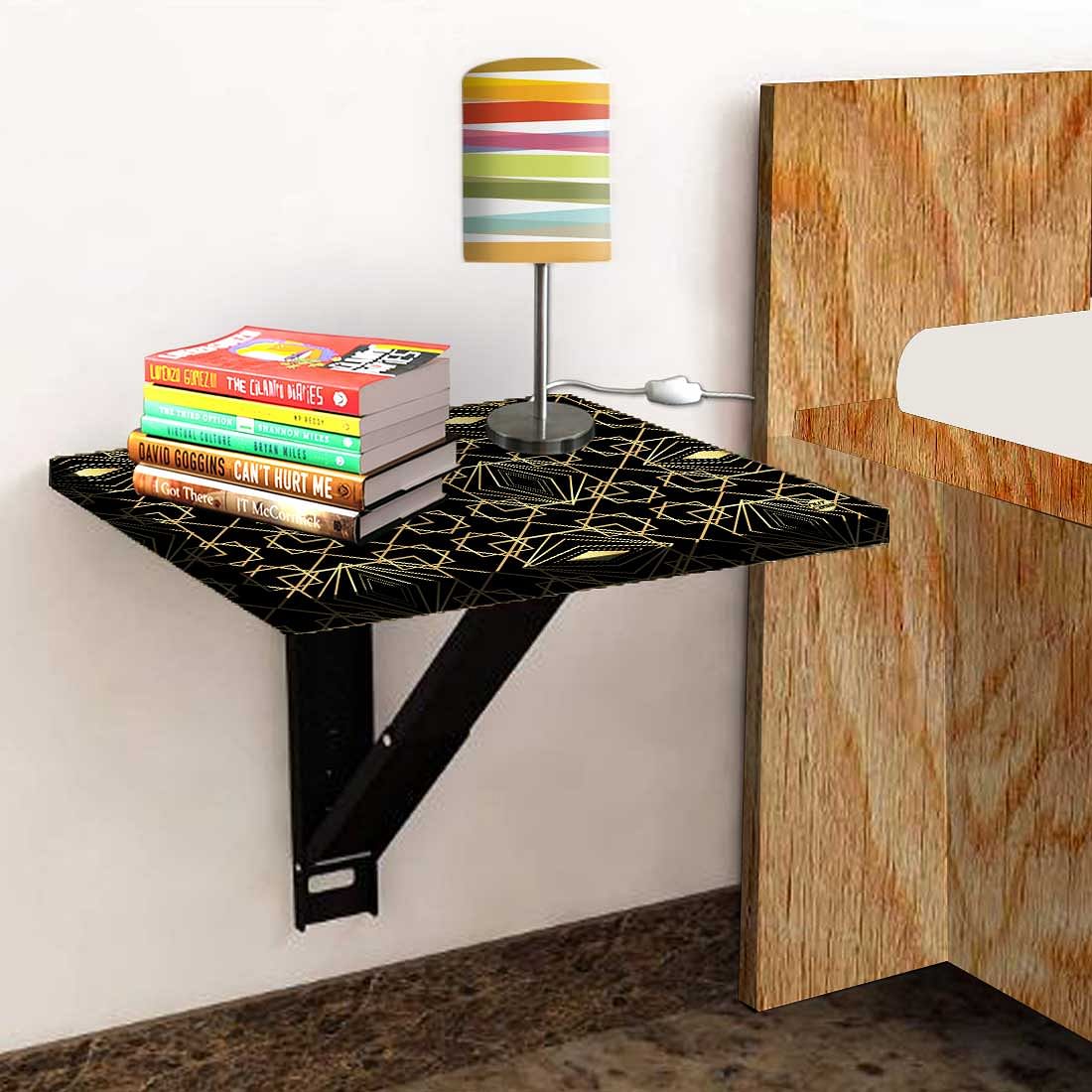 Wall Attached Bedside Table - Geometric Pattern - Image 4
