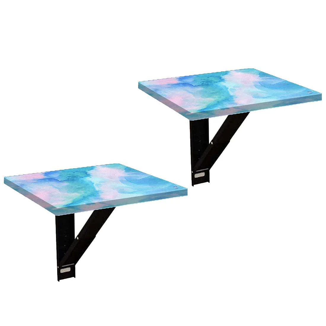 Wall Mounted Bedside Table - Arctic Space Sky Blue Green Watercolor - Image 11