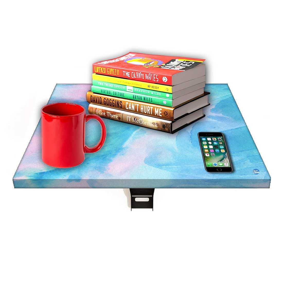 Wall Mounted Bedside Table - Arctic Space Sky Blue Green Watercolor - Image 7