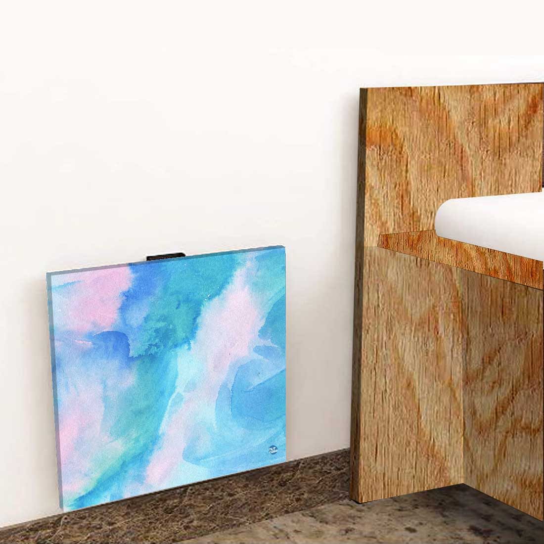Wall Mounted Bedside Table - Arctic Space Sky Blue Green Watercolor - Image 8