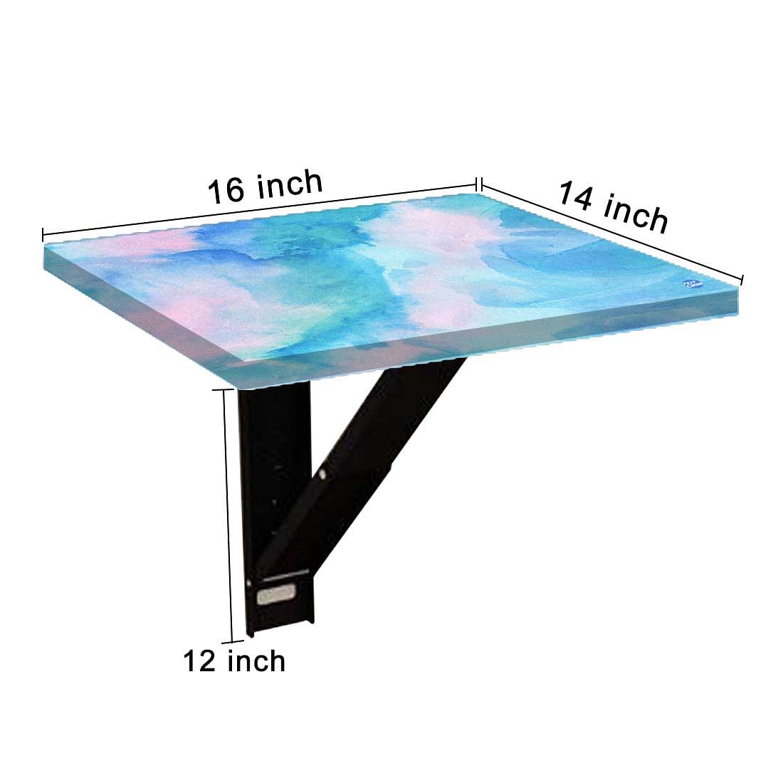 Wall Mounted Bedside Table - Arctic Space Sky Blue Green Watercolor - Image 9