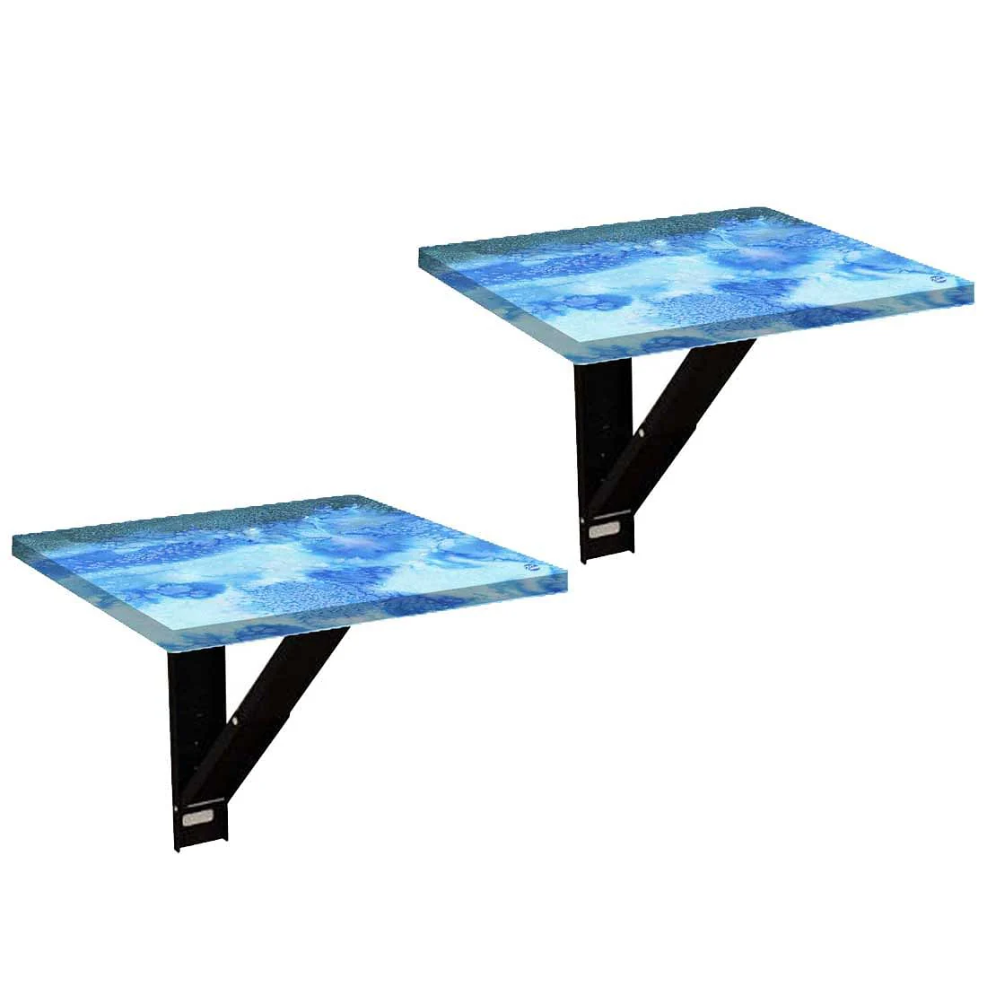 Wall Mount Night Table - Arctic Space Blue Shades Watercolor - Image 2
