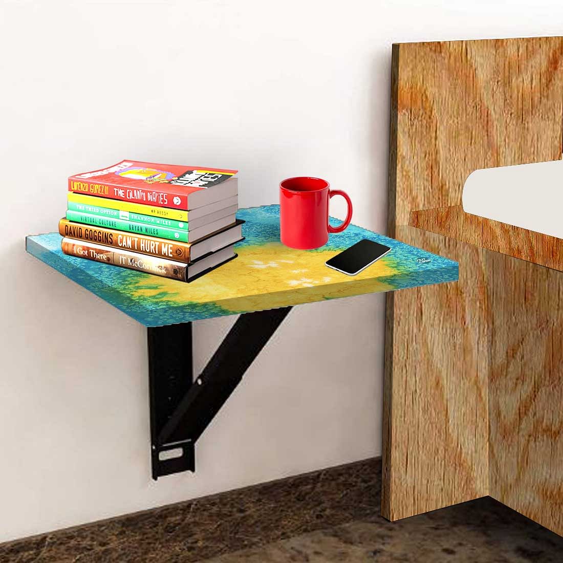 Bedside Table for Bedroom - Arctic Space Yellow Green Watercolor - Image 3