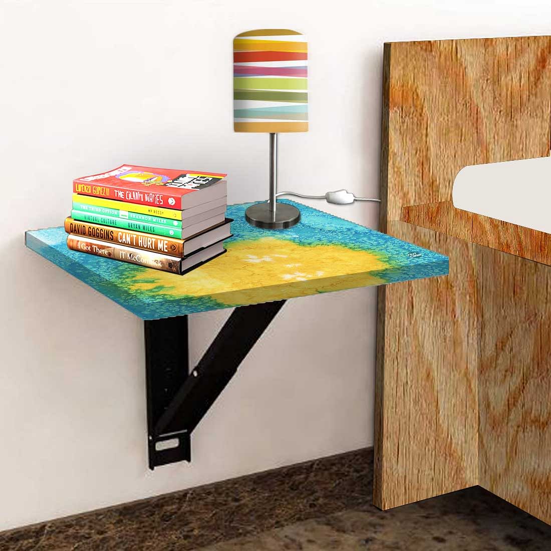 Bedside Table for Bedroom - Arctic Space Yellow Green Watercolor - Image 4