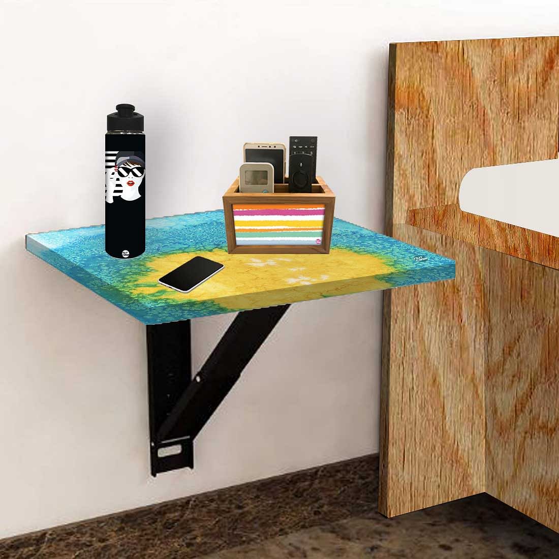 Bedside Table for Bedroom - Arctic Space Yellow Green Watercolor - Image 5
