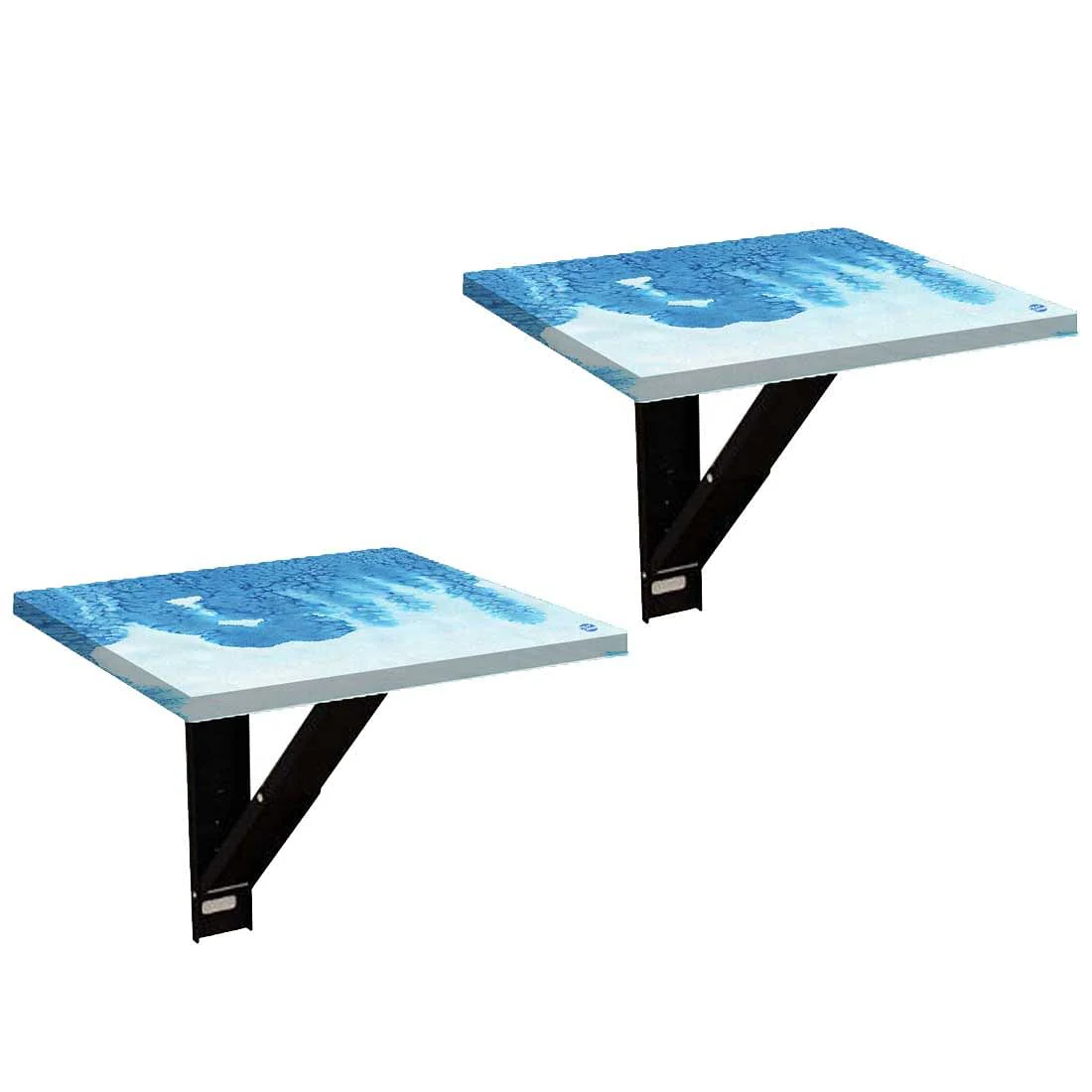 Wall Hung Bedside Table - Arctic Blue Space Watercolor - Image 11