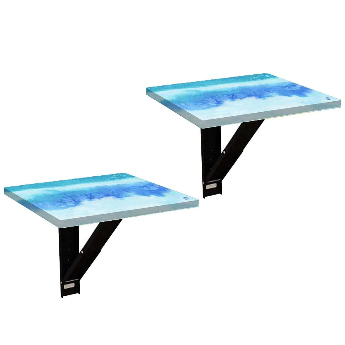 Bedside Table Foldable - Arctic Space Sky Blue Watercolor - Image 11