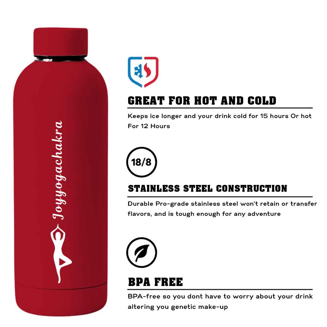 Nutcase Water Bottle Yoga For Workout Double Insulated Bottles - Image 5
