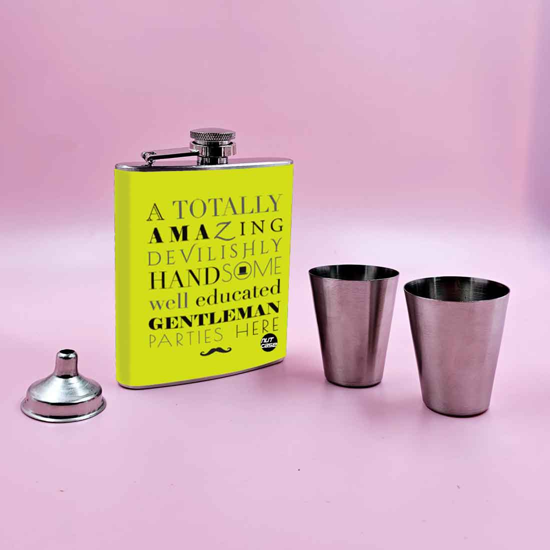 Nutcase Whisky Flask with 2 Shot Glasses - Premium Hip Flask Gifts Set - Image 2
