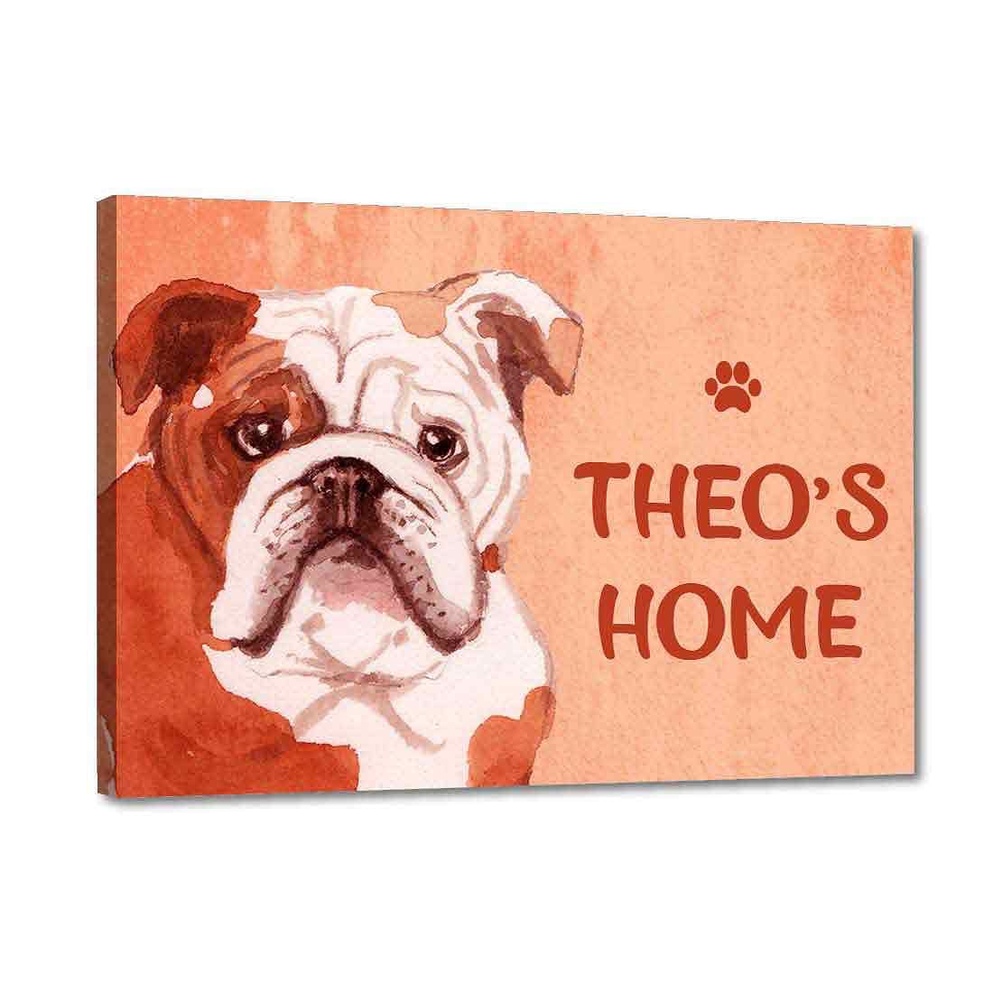 Custom Dog Name Plate - Beware Of Dog Sign - English Bulldog