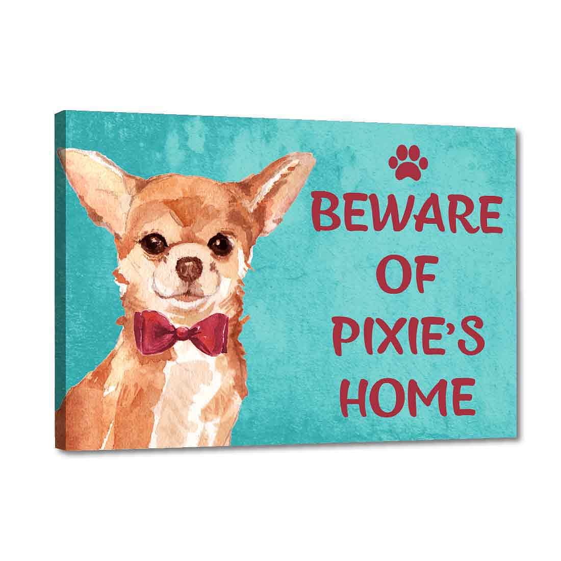 Customized Dog Name Plate - Beware Of Dog Sign - Chihuahua