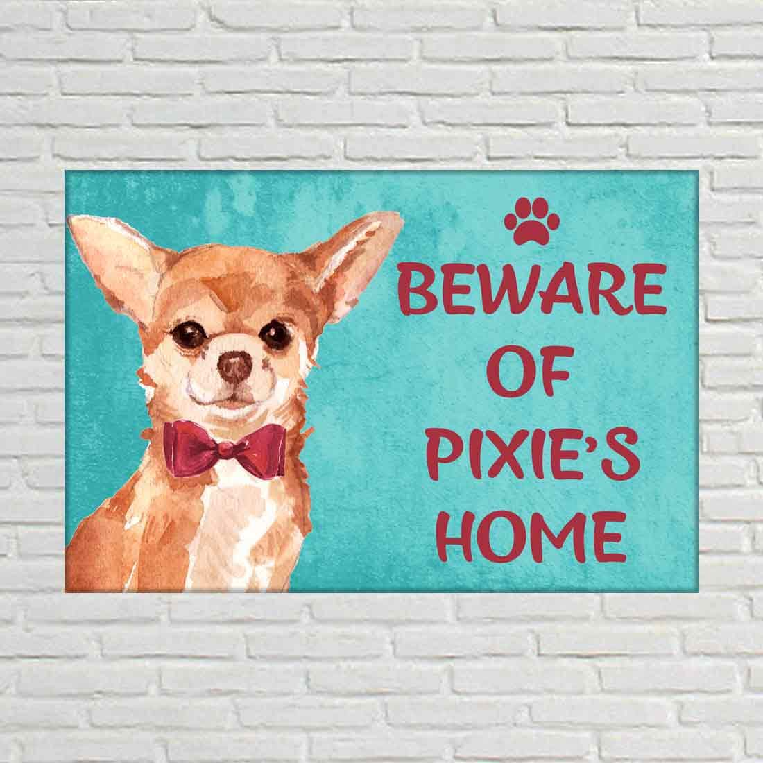 Customized Dog Name Plate - Beware Of Dog Sign - Chihuahua - Image 2