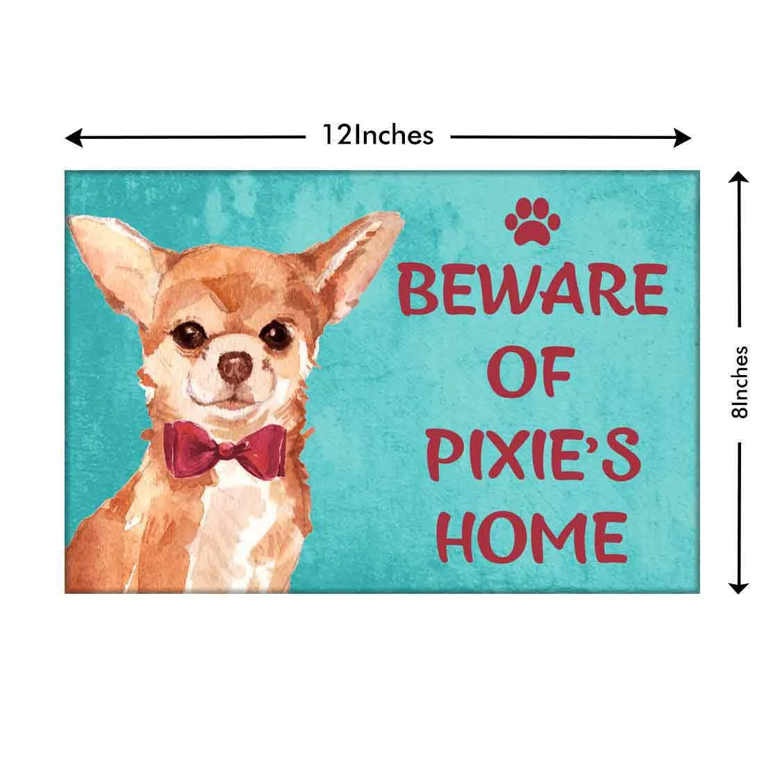 Customized Dog Name Plate - Beware Of Dog Sign - Chihuahua - Image 3