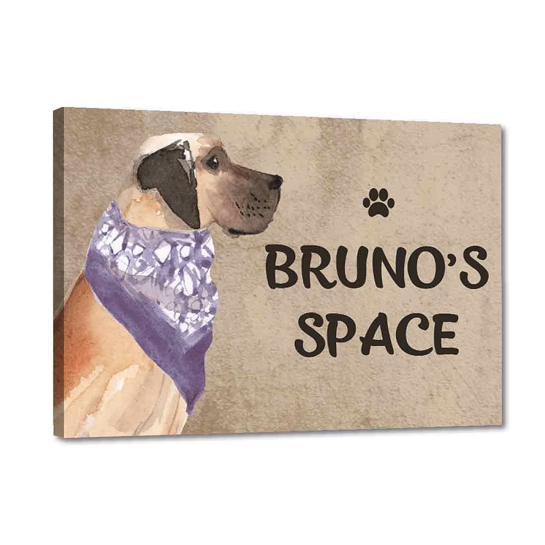 Quirky Personalized Dog Name Plate - Beware Of Dog Sign - Great Dane