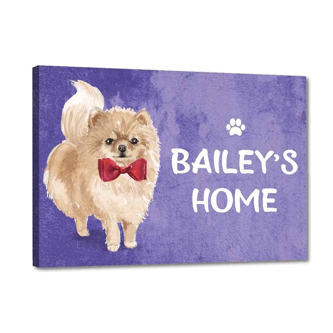 Cute Personalized Dog Name Plate -Beware Of Dog Sign - Pomeranian