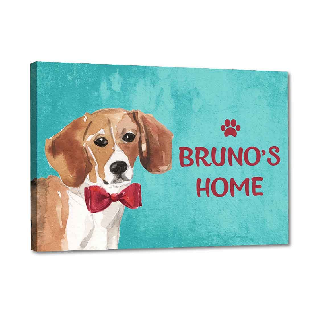 Custom Dog Door Name Plate - Beware Of Dog Sign - Cute Beagle