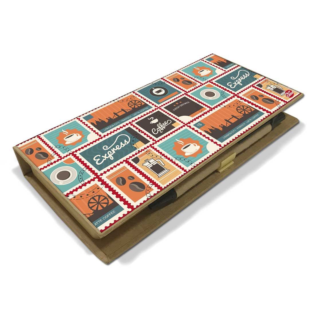 Stationery Kit Desk Organizer Memo Notepad - Vintage Stamps - Image 3